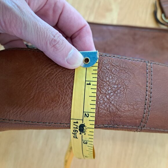 Fossil Multicolor Patchwork Leather Suede Pocket Boho Crossbody Bag - Picture 7 of 16